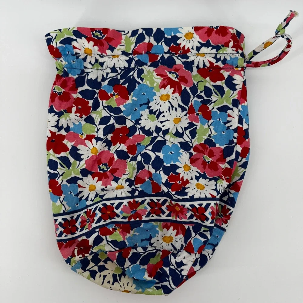 Vera Bradley Diddy Bag Retired Summer Cottage Drawstring Pouch Plastic Lined